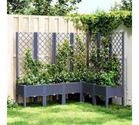 vidaXL Jardinière avec treillis 160×120×142 cm PP Gris