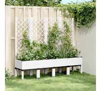 VIDAXL Jardinière avec treillis blanc - 160x40x142 cm