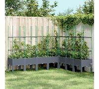 vidaXL Jardinière avec Treillis - Bleu Gris 200x160x142,5 cm