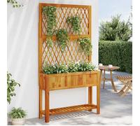 vidaXL Bac à plantes avec treillis & étagère 100x32x185 cm Bois d'acacia