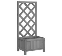 vidaXL Jardinière avec Treillis Gris Bois Massif de Sapin