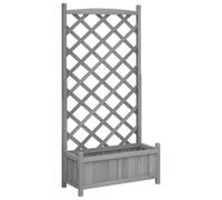 vidaXL Jardinière avec Treillis Gris Bois Massif de Sapin