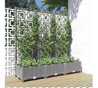 vidaXL Jardinière avec treillis Gris clair 120x40x121,5 cm PP 153273