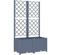 vidaXL Jardinière avec treillis gris foncé 80x40x136 cm PP