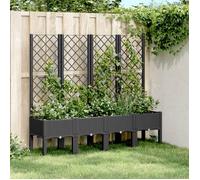 vidaXL Jardinière avec Treillis, Lit Surélevé, Bac à Fleurs, Pot de Plantes, Boîte à Fleurs Jardin Patio Terrasse Extérieur, 367933