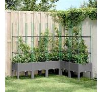Vidaxl Jardinière Avec Treillis Gris Clair 160x120x142,5 Cm Pp