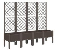 VIDAXL Jardinière avec treillis - Marron PP