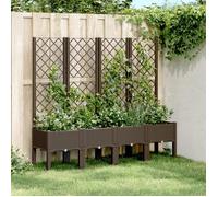 VIDAXL Jardinière avec treillis - Marron PP