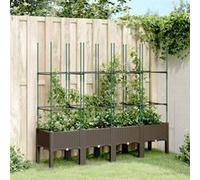 vidaXL Jardinière avec Treillis Marron
