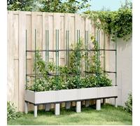 vidaXL Jardinière avec treillis blanc