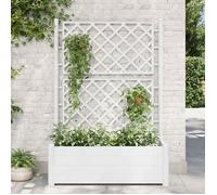 vidaXL Bac à plantes avec treillis 100x43x142 cm PP blanc
