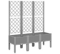 vidaXL Jardinière surélevée avec treillis 120x40x142 cm PP Gris clair