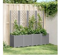 vidaXL Jardinière avec Treillis, Lit Surélevé de Jardin, Pot de Fleurs, Bac à Plantes, Boîte de Plantation Patio Terrasse 367872
