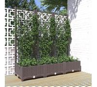 vidaXL Jardinière avec treillis Marron 120 x 40 x 121,5 cm PP 318262