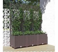 vidaXL Jardinière avec treillis Marron 120 x 40 x 136 cm PP 318263