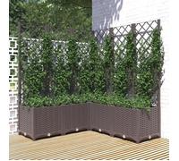 vidaXL Bac à plantes avec treillis Marron 120x120x136 cm PP
