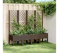Vidaxl Jardinière Avec Treillis Marron 160x40x142 Cm Pp