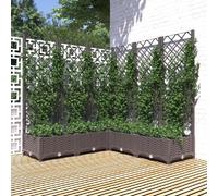 vidaXL Jardinière avec treillis - Marron