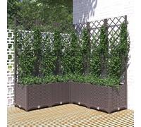 vidaXL Jardinière avec treillis - Marron