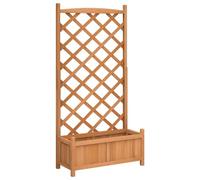 vidaXL Jardinière avec Treillis Marron 75x35x150 cm Bois Massif de Sapin
