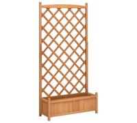 vidaXL Jardinière avec Treillis Marron Bois Massif de Sapin