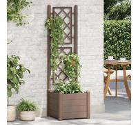 vidaXL Jardinière avec treillis - Moka