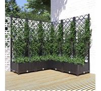 vidaXL Jardinière avec treillis noir 120x120x121,5 cm PP 318276