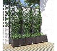 vidaXL Coffre à plantes avec treillis noir 120 x 40 x 121,5 cm PP