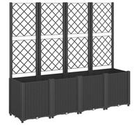 vidaXL Jardinière avec treillis 160x40x140 cm PP noir G