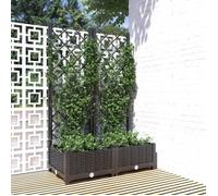 vidaXL Bac à plantes avec treillis noir 80x40x121,5 cm PP