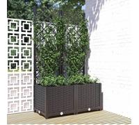 vidaXL Jardinière avec treillis Noir 80x40x136 cm PP 318271