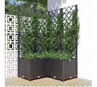 vidaXL Bac à plantes avec treillis – 80×80×136 cm – PP – Noir