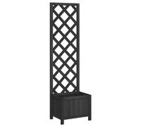 vidaXL Jardinière avec Treillis Noir Bois Massif de Sapin