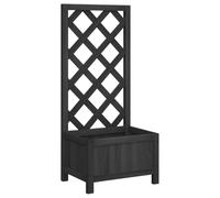 vidaXL Jardinière avec Treillis Noir Bois Massif de Sapin