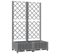 vidaXL Bac à plantes avec treillis gris clair 80x40x121,5 cm PP