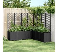 vidaXL Bac à plantes avec treillis noir 160x160x140 cm PP