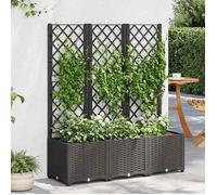 vidaXL Jardinière avec treillis noir 120x40x136 cm PP