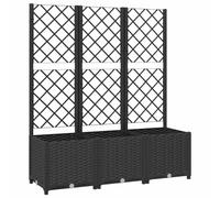 vidaXL Jardinière avec Treillis, PP, Noir, 120x40x136 cm, Bac à Fleurs pour Terrasse et Balcon, Jardin, Support pour Plantes, Bac DIY