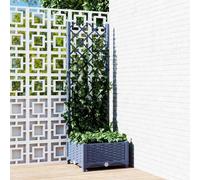 Jardinière avec Treillis, Bac à Fleurs, Pot à Plantes, Boîte à Fleurs Jardin Terrasse Patio Extérieur, Bleu Gris 318248