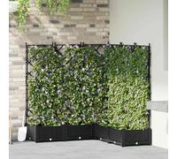 vidaXL Jardinière avec Trellis 5 pcs - Noir