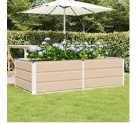 VIDAXL Jardinière / bac à fleurs ivoire 160 x 80 x 45 cm - acier et plastique, intérieur & extérieur