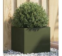 Vidaxl Jardinière Vert Olive 42x40x39 Cm Acier Laminé À Froid
