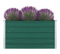 vidaXL Lit surélevé 100 x 100 x 45 cm Acier galvanisé Vert