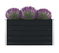 vidaXL Jardinière Bac à Plante Pot à Fleurs Bac à Fleurs Légumes Herbes Véranda Jardin Patio Extérieur 100x100x45 cm Acier Galvanisé Anthracite