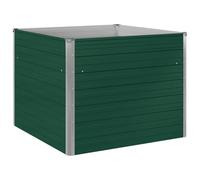 vidaXL Jardinière Bac à Plante Pot à Fleurs Bac à Fleurs Légumes Herbes Véranda Jardin Patio Extérieur 100x100x77 cm Acier Galvanisé Vert