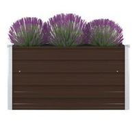 vidaXL Jardinière Bac à Plante Pot à Fleurs Bac à Fleurs Légumes Herbes Véranda Jardin Patio Extérieur 100x100x45 cm Acier 47023 Marron G