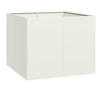 vidaXL Jardinière Blanc 100x100x80 cm Acier, Pot de Fleurs, Support de Plantes, lit surélevé, Support de jardinière, bac à Plantes