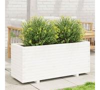 vidaXL Bac à plantes blanc 110x40x49,5 cm pin massif