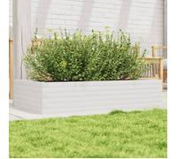 vidaXL Bac à plantes blanc 110x60x23 cm pin massif