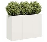 vidaXL Jardinière blanc 120x40x80 cm acier laminé à froid, pot de fleurs, support de plantes, lit surélevé, support de 860718